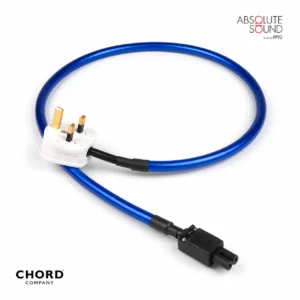 Chord Company Clearway power cable, blue, with a UK mains plug and a figure-8 connector