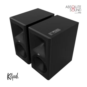 A pair of Klipsch The Nines II powered speakers in the ebony finish.