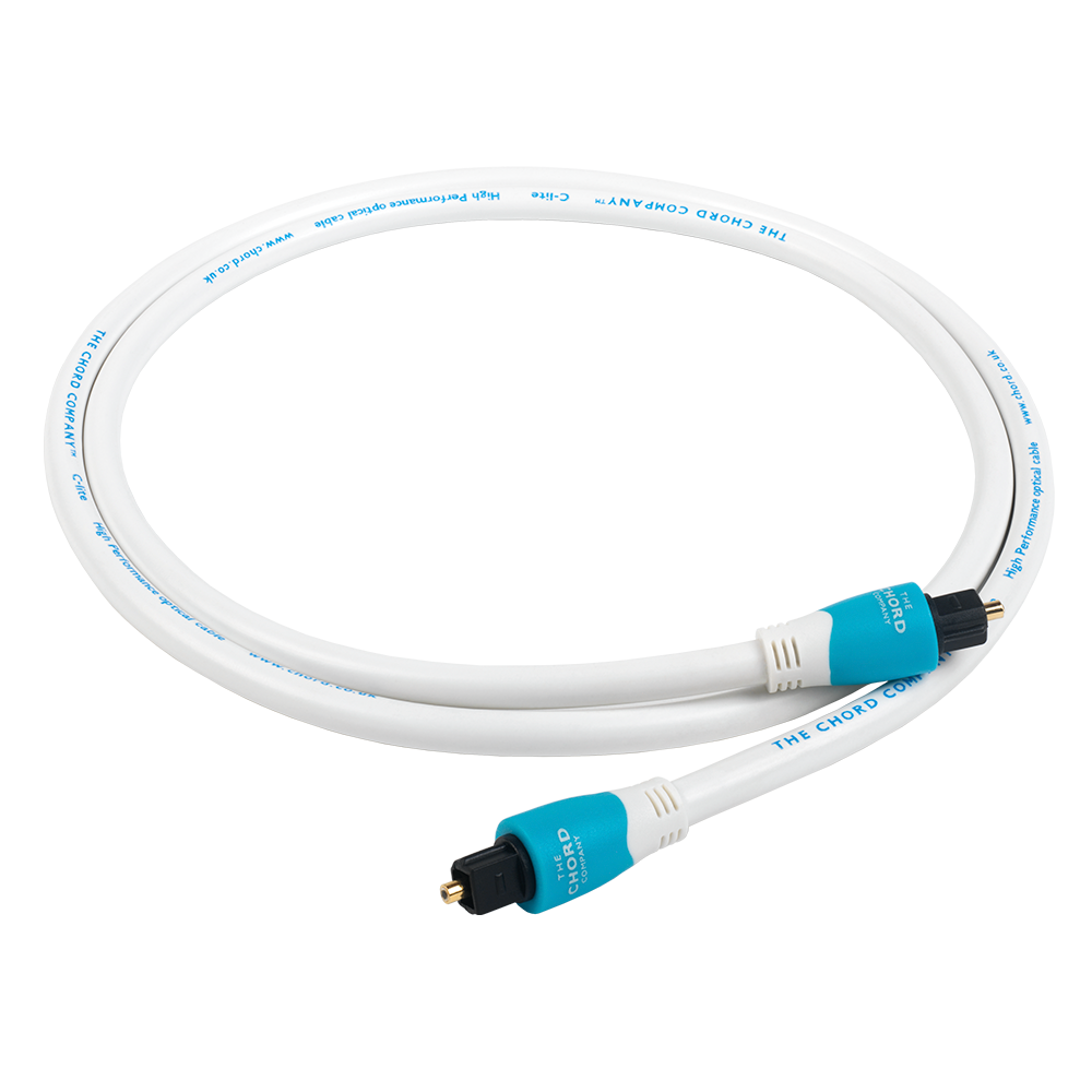 Chord Company C-lite optical cable, white, with Toslink plugs