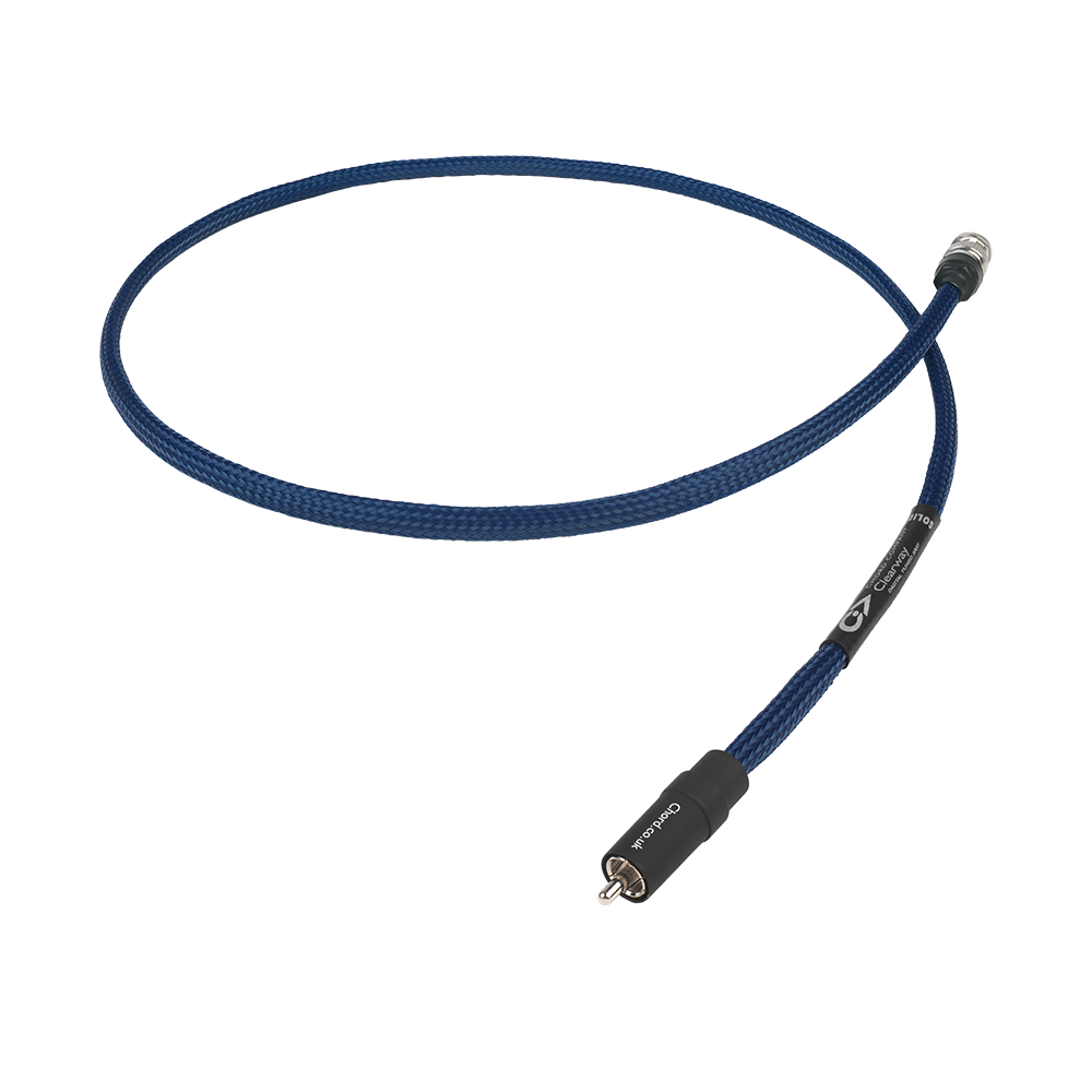 Chord Company Clearway Digital coaxial cable, braided blue, with an RCA plug