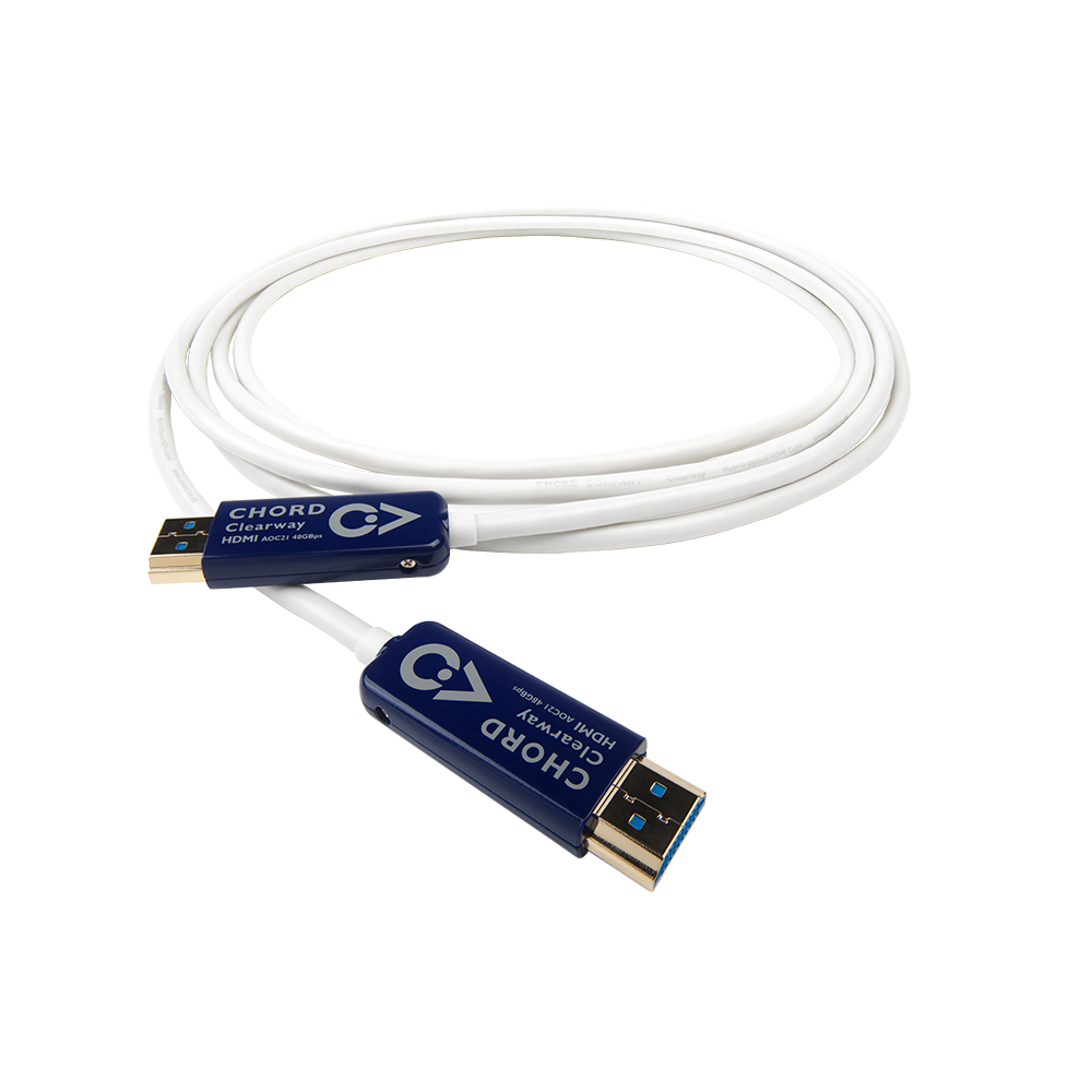 Chord Company Clearway HDMI AOC cable, white, with HDMI plugs